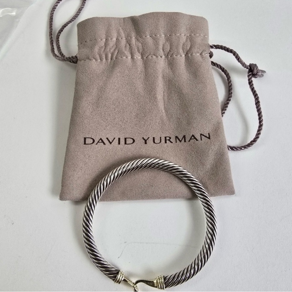 Authentic David Yurman 14K Gold Sterling Silver 925 Cable Buckle Bracelet